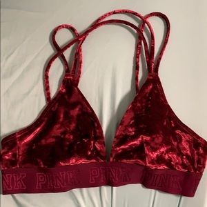 VS pink red velvet bra